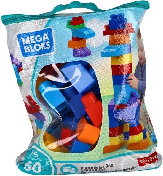 60 Mega Bloks in PVC-vrije tas, Ophalen of Verzenden, Zo goed als nieuw, Megabloks