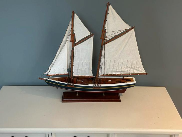 Houten Model Zeilboot - 70cm - Decoratie, Hobby en Vrije tijd, Modelbouw | Boten en Schepen, Gebruikt, Groter dan 1:32, Overige merken