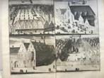 Middelburg, vier oude gebouwen, 1696, Antiek en Kunst, Verzenden