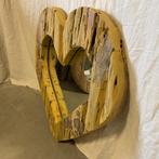 Hartjes spiegel - teakhouten lijst - 60 cm - Bij TTM Wonen, Huis en Inrichting, Woonaccessoires | Spiegels, TTM Wonen, Meubels – (Perzische) Tapijten en Woonaccessoires