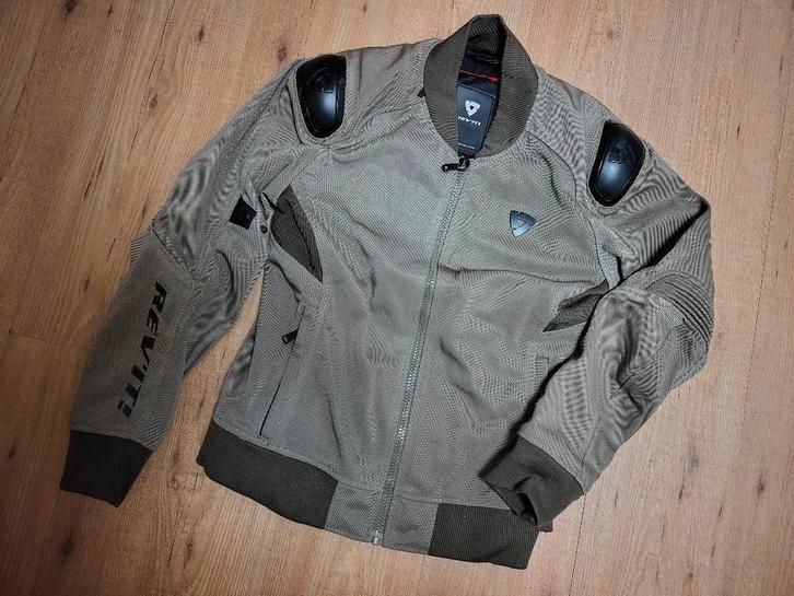 Rev'it (Revit) Traction motorjas groen (maat L), Motoren, Kleding | Motorkleding, Jas | textiel, Heren, Tweedehands, Ophalen of Verzenden