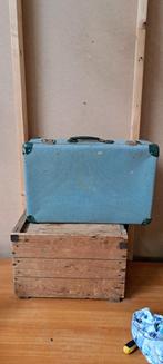 Vintage Blauwe Koffer, Overige materialen, Gebruikt, 50 tot 60 cm, T