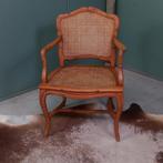 Antieke Faux bamboo stoel in Louis XV stijl, Huis en Inrichting, Stoelen, Gebruikt, Bruin, Riet of Rotan, Ophalen of Verzenden
