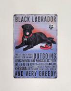 Zwarte Labrador eigenschappen reclamebord van metaal deco, Dieren en Toebehoren, Info@deconoord.nl, Deco Noord, Nieuw, Ophalen of Verzenden