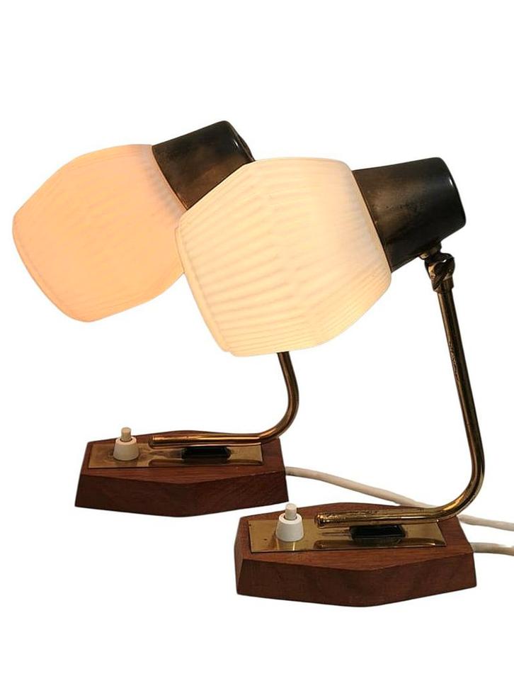 Vintage deense design lampjes scandinavische tafellampjes, Huis en Inrichting, Lampen | Tafellampen, Gebruikt, Minder dan 50 cm