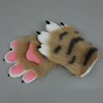 Tijgerpoot Handschoenen Furry Tijger Poot Handschoen Fursuit, Verzenden, Nieuw, Handschoenen, Hoed of Pet