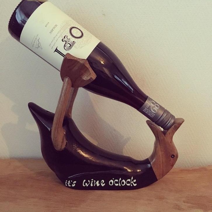 Top cadeau!  Wijnfles houder - handgemaakt - Bij TTM Wonen, Huis en Inrichting, Woonaccessoires | Wijnrekken, Nieuw, Minder dan 50 cm