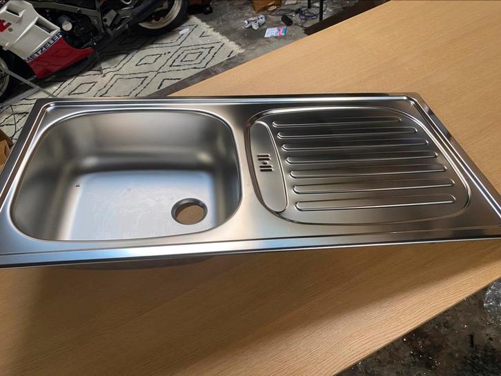 Spoelbak gootsteen merk blanco rvs inkl aansluitset 86x43, Huis en Inrichting, Keuken | Keukenelementen, Nieuw, Minder dan 100 cm