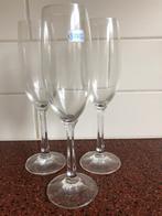 3 Kristallen champagne glazen geslepen hals, Ophalen of Verzenden