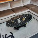 Newton Ovale salontafel met bollen onderstel en eettafel, Huis en Inrichting, Tafels | Salontafels, 50 tot 100 cm, 100 tot 150 cm