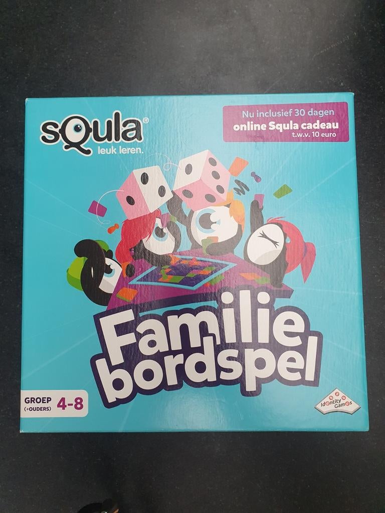 Squla familie bordspel, Hobby en Vrije tijd, Gezelschapsspellen | Kaartspellen, Ophalen of Verzenden, Zo goed als nieuw, Identity Games