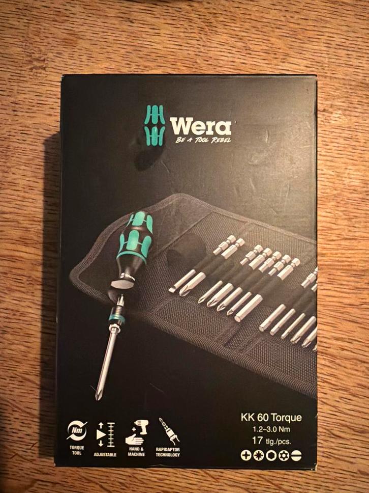 Wera KK 60 Torque Schroevendraaier Set, Doe-het-zelf en Verbouw, Gereedschap | Handgereedschap, Zo goed als nieuw, Ophalen of Verzenden
