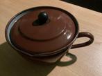 Vintage briuin emaille kookpan, saus pannetje, 12 cm, Antiek en Kunst, Antiek | Emaille, Ophalen of Verzenden