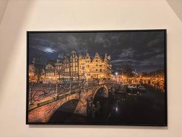 Canvas Amsterdam grachten - schilderij - muur beschikbaar voor biedingen