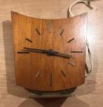 vintage elektrische klok hout / koper, Antiek en Kunst, Curiosa en Brocante, Ophalen of Verzenden