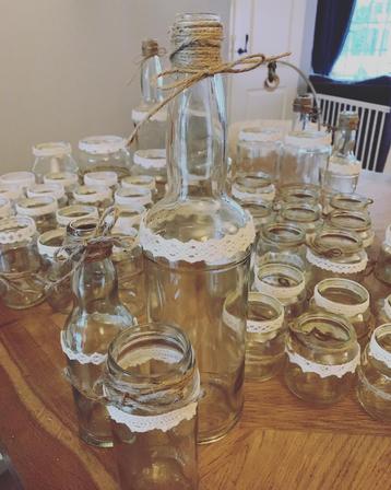 50 glazen potjes flesjes bruiloft decoratie versiering Nieuw