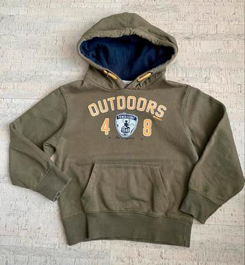 Oiboi stoere hoodie / trui outdoor khaki - maat 110/116