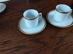 Mokka kop en schotels 4 stuks, Ophalen of Verzenden, Zo goed als nieuw, Overige stijlen, Kop(pen) en/of Schotel(s)