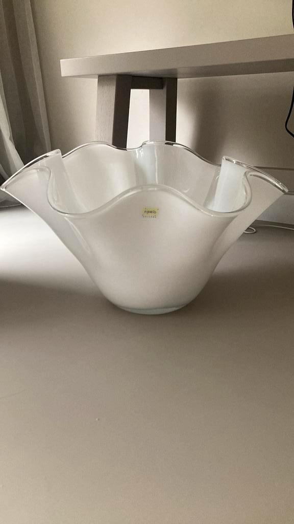 Fidrio wave schaal-vaas XL, Huis en Inrichting, Woonaccessoires | Schalen en Manden, Zo goed als nieuw, Rond, Glas, Ophalen