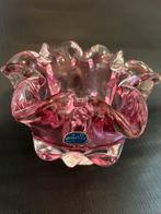 Vintage Bohemia vaas roze, Antiek en Kunst, Antiek | Glas en Kristal, Ophalen of Verzenden
