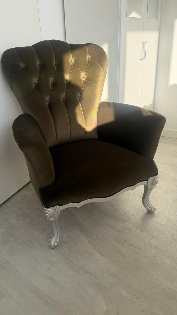 Fluwelen fauteuil - Zo goed als nieuw!, Ophalen, Zo goed als nieuw, Stof, 75 tot 100 cm