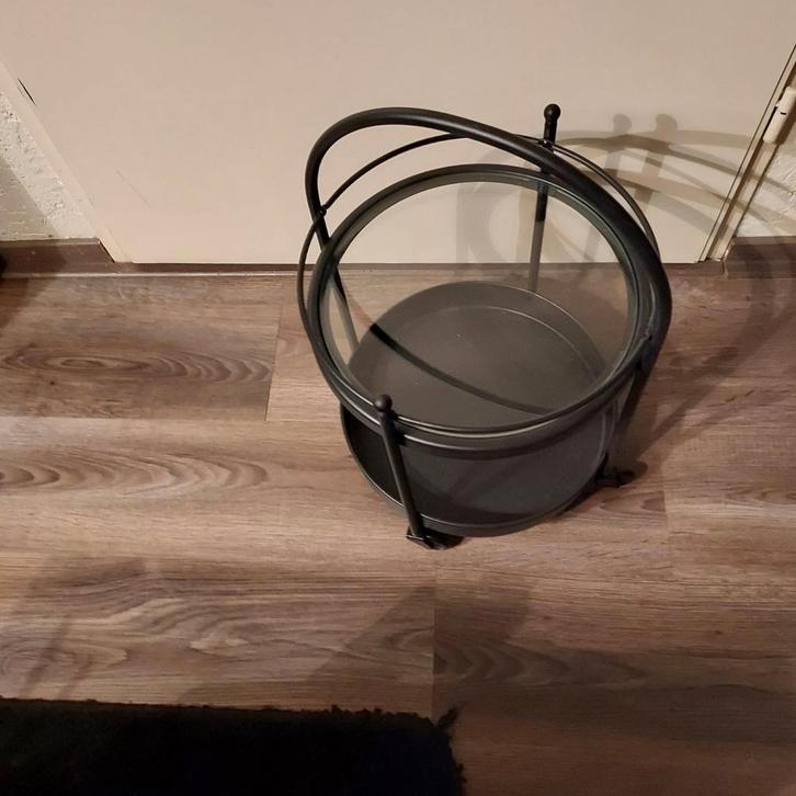 Bijzet tafeltje, Huis en Inrichting, Tafels | Bijzettafels, Rond, Minder dan 55 cm, Metaal of Aluminium, Ophalen