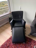 Rolf benz 322 fauteuil zwart leer, Huis en Inrichting, Fauteuils, Ophalen, Zo goed als nieuw, 50 tot 75 cm, Leer