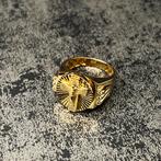 21k gouden ring met kruis prachtig model, Sieraden, Tassen en Uiterlijk, Ringen, Ophalen of Verzenden, Nieuw, Goud