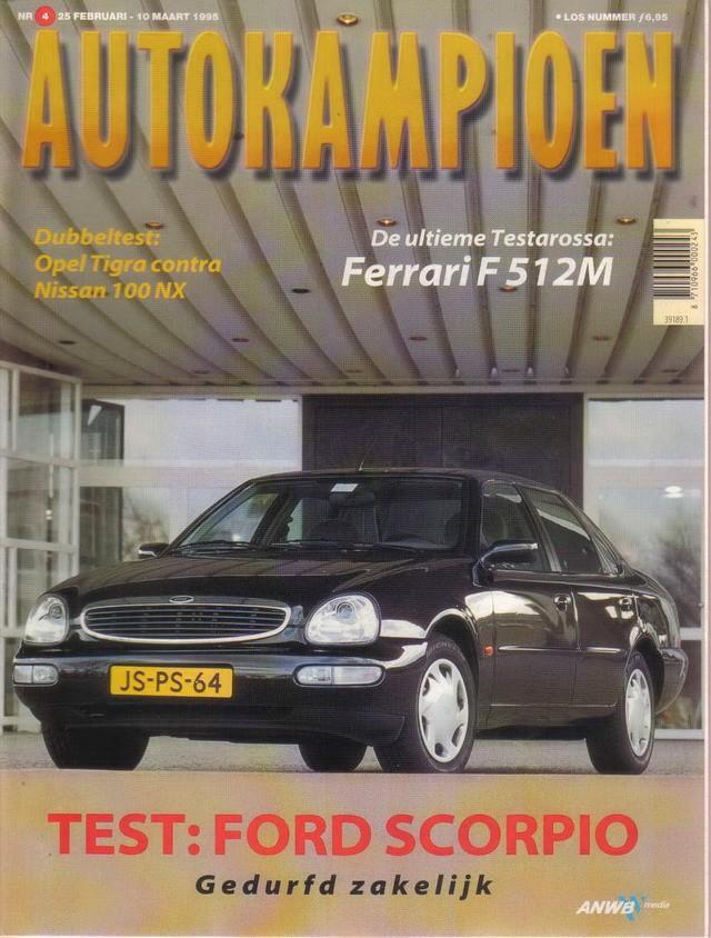 Autokampioen 4 1995 : Ford Scorpio - Opel Tigra - Saab 900, Boeken, Auto's | Folders en Tijdschriften, Gelezen, Algemeen, Ophalen of Verzenden