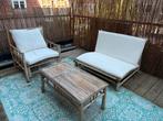 Bamboe Tuinset met Kussens, Tuin en Terras, Ophalen, Overige materialen, Gebruikt, 3 zitplaatsen
