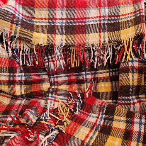 Vintage Geruite Plaid / Deken - 160x130cm, Antiek en Kunst, Antiek | Kleden en Textiel, Verzenden