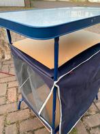 Crespo keukentafel kamperen 3 plateaus opvouwbaar, Caravans en Kamperen, Ophalen, Gebruikt, Campingkast