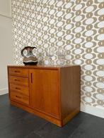 Vintage Deense teakhouten kast van Dyrlund met 4 laden, Ophalen, Gebruikt, Teakhout, 50 tot 100 cm