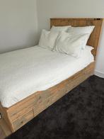 Leuk houten bed, Gebruikt, Ophalen of Verzenden, Bruin, 140 cm