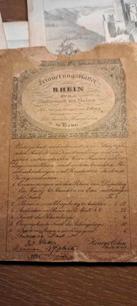 Afdrukken (jaar 1832?) plaatsen in Duitsland A. Henry Cohen, Verzamelen, Foto's en Prenten, Gebruikt, Voor 1940, Ophalen of Verzenden