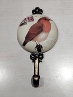 Vintage kapstok haak gouden metalen met roodborstje vogel, Huis en Inrichting, Woonaccessoires | Kapstokken, Wandkapstok, Verzenden