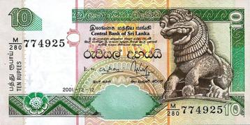Sri Lanka bankbiljet 10 Rupees 2001 Fabelwezen,  Pick 108b beschikbaar voor biedingen