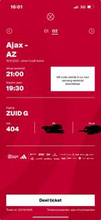 2 tickets ajax vs az NAAST ELKAAR, Twee personen