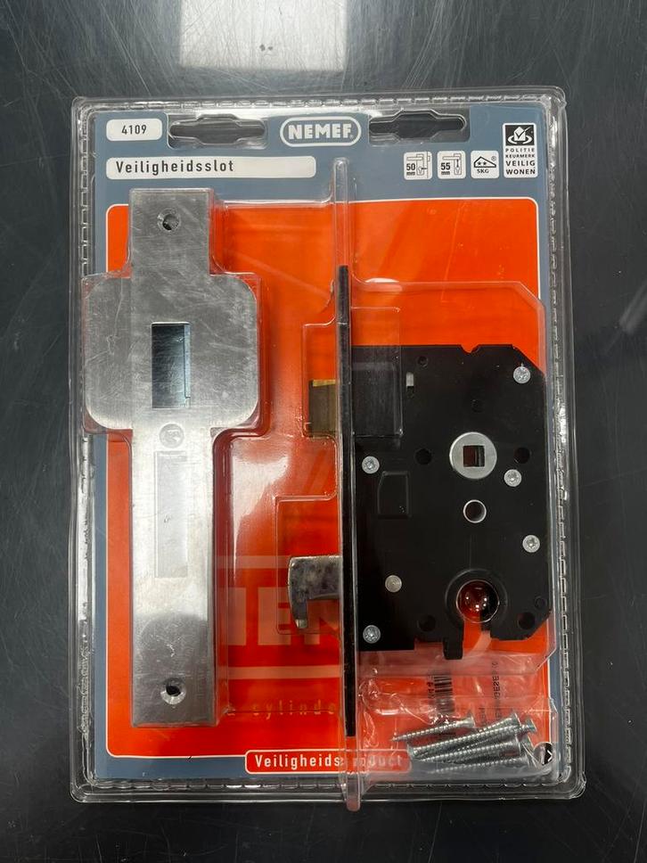 Nemef veiligheids cilinderslot 4109/17 PC 55MM, Doe-het-zelf en Verbouw, Hang- en Sluitwerk, Nieuw, Rvs, Ophalen of Verzenden