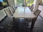 Eetkamerstoelen, Huis en Inrichting, Stoelen, Ophalen, Gebruikt, Grijs, Metaal