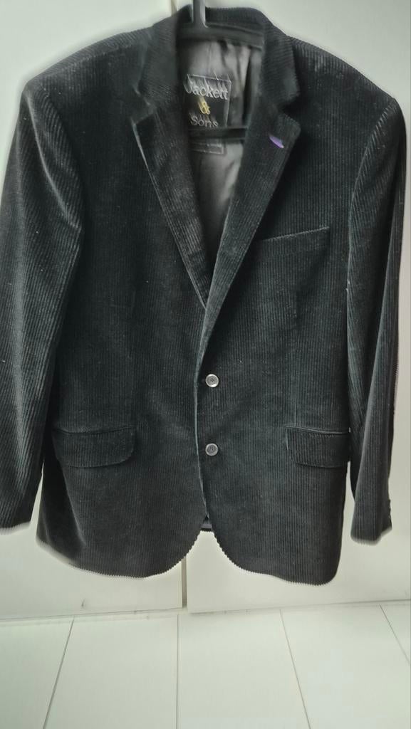 Jackett & Sons Colbert Ribstof Zwart Maat 50(L), Maat 48/50 (M), Zwart, Ophalen of Verzenden, Zo goed als nieuw