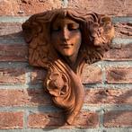 Decoratieve gietijzeren muur bloempot – in Jugendstil stijl, Tuin en Terras, Bloempotten, Gebruikt, Rond, Metaal, Tuin