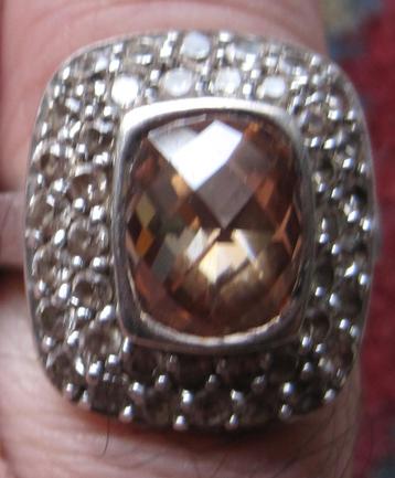 Zirkoon 7krt natuurlijk mooie oranje kleur design ring  beschikbaar voor biedingen