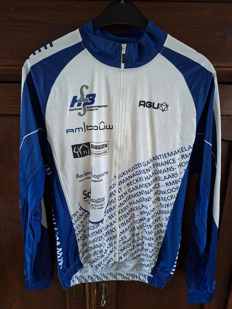 AGU Fietsjack Maat XS - Blauw/Wit, Blauw, Ophalen of Verzenden, Zo goed als nieuw, Hardlopen of Fietsen
