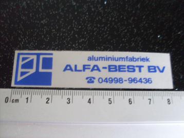 sticker aluminiumfabriek alfa-best logo beschikbaar voor biedingen