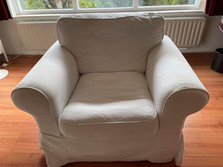 Fauteuil Ikea Ektorp wit, Huis en Inrichting, Fauteuils, Gebruikt, Stof, 100 tot 125 cm, 75 tot 100 cm, Ophalen