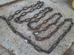 stalen schakel sleep ketting vijf cm breed, Ophalen of Verzenden, Gebruikt, Zilver