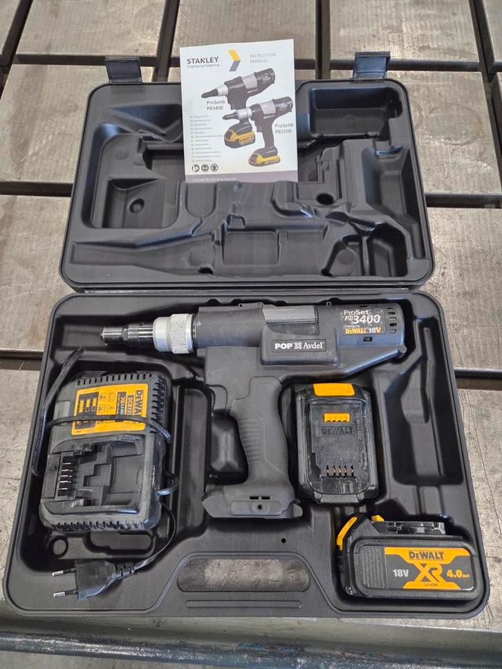 POP Avdel ProSet PB3400 Accu Popnageltang, Doe-het-zelf en Verbouw, Gereedschap | Handgereedschap, Gebruikt, Ophalen of Verzenden
