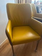 Gele leren stoelen - set van 4 Bert Plantagie, Ophalen, Gebruikt, Overige kleuren, Leer
