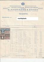 Ned. Borduurfabriek Andriesse Rotterdam factuur 1939 zegels, Verzamelen, Merken en Reclamevoorwerpen, Ophalen of Verzenden, Zo goed als nieuw